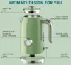 Electric Kettle - 57oz Hot Tea Water Boiler with Thermometer, 1500W Fast Heating Stainless Steel Pot, Cordless LED Indic 2
