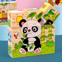 Baby Toys Wooden Blocks Six Side Cube Jigsaw Puzzles Game Animal Fruit Traffic Cognition Puzzle Montessori Educational Toys