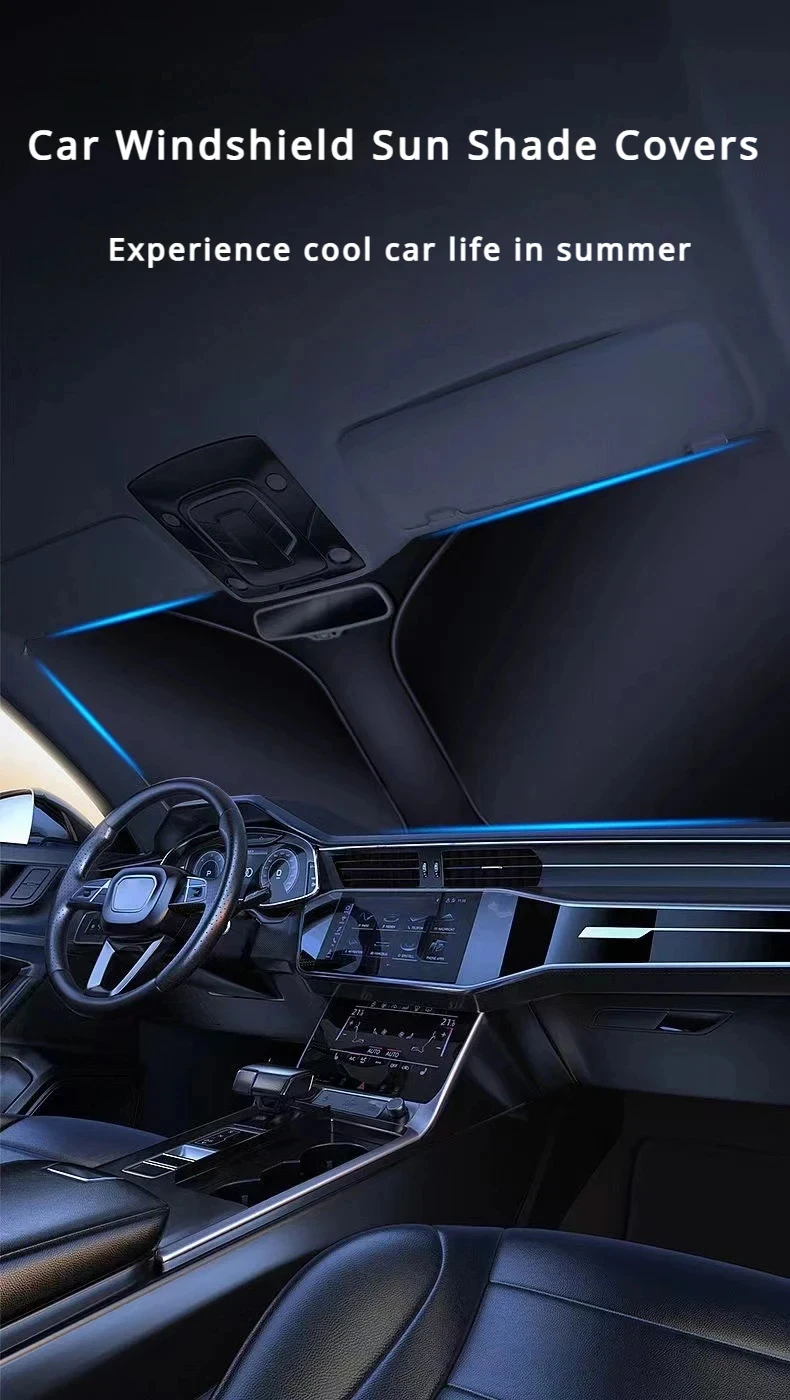 Windschutzscheiben-Sonnenschutz Auto-Frontscheiben-Visier Faltbarer UV-Schutz Sonnenschutz Sommer-Styling-Zubehör – Detail 1