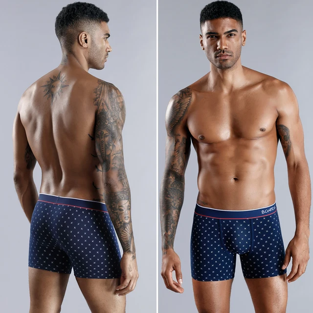 Boxers con estampado de algodón para hombre, ropa interior, calzoncillos y calzoncillos tipo bóxer para hombre, bragas sexis de talla grande, marcas Calecon Homme 2