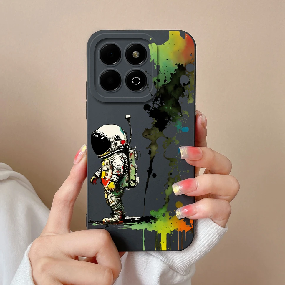 Lovely Funny Cat Astronaut Soft Silicone Premium Phone Case - Enhanced Protection Back Cover