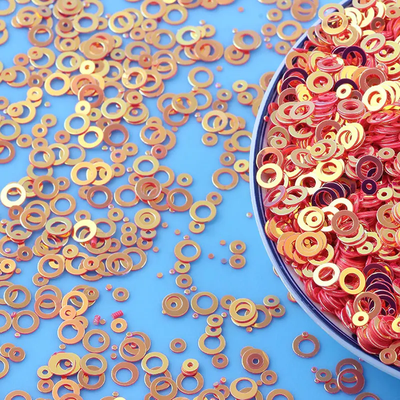 5mm Glitzer-Pailletten, hohle runde Glitzer-PVC-Pailletten zum Nähen, für Hochzeiten, Bastelarbeiten, Kostümzubehör, Pailletten, Lentejuelas – Detail 7
