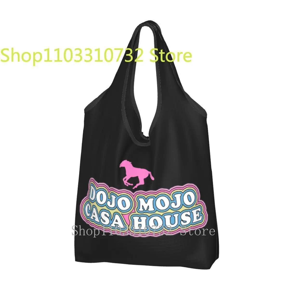 

Reusable Ryan Gosling Horses Mojo Dojo Casa House Shopping Bags for Groceries Foldable Grocery Bags Washable Large Tote Bags