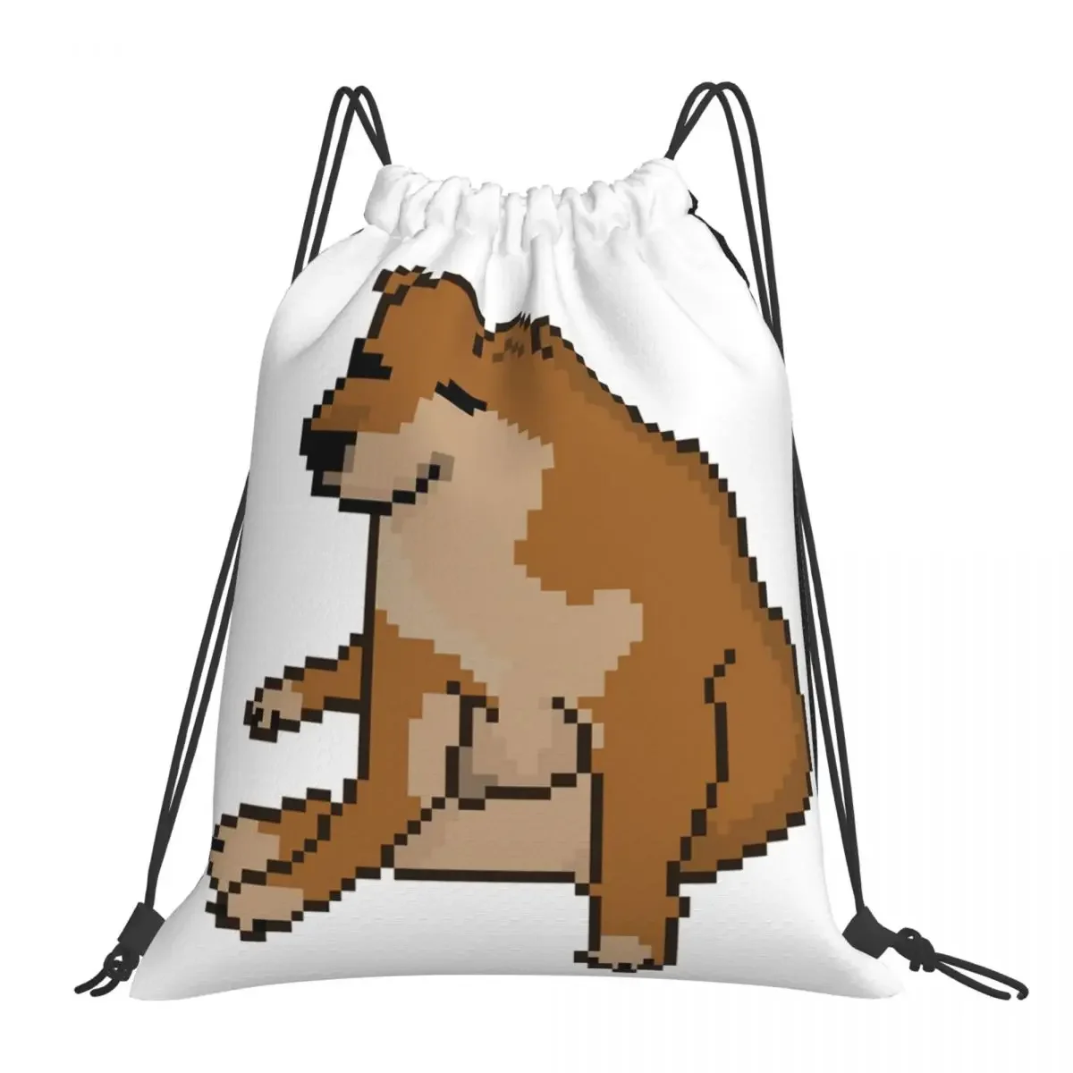 

Pixelated Cheems рюкзаки, Модные Портативные Сумки на шнурке, сумка на шнурке с карманами, сумки для книг для путешествий, студентов