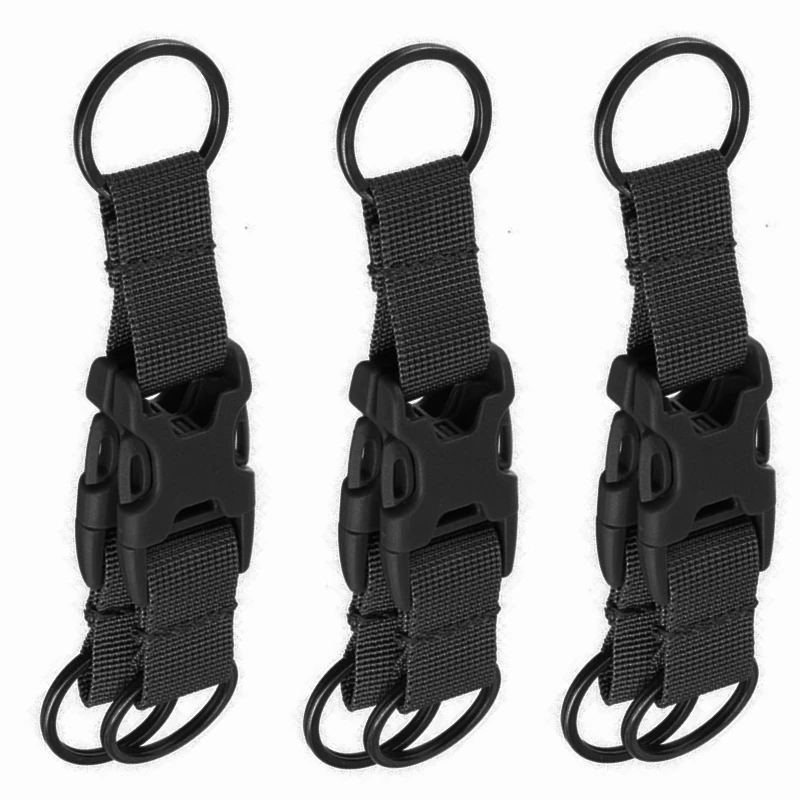 Taktische Molle Clip Schnalle Nylon Gürtel Schlüsselanhänger Schlüsselanhänger Halter Karabiner Aufhänger Schnalle Haken für Outdoor Sport Wandern Klettern – Detail 14