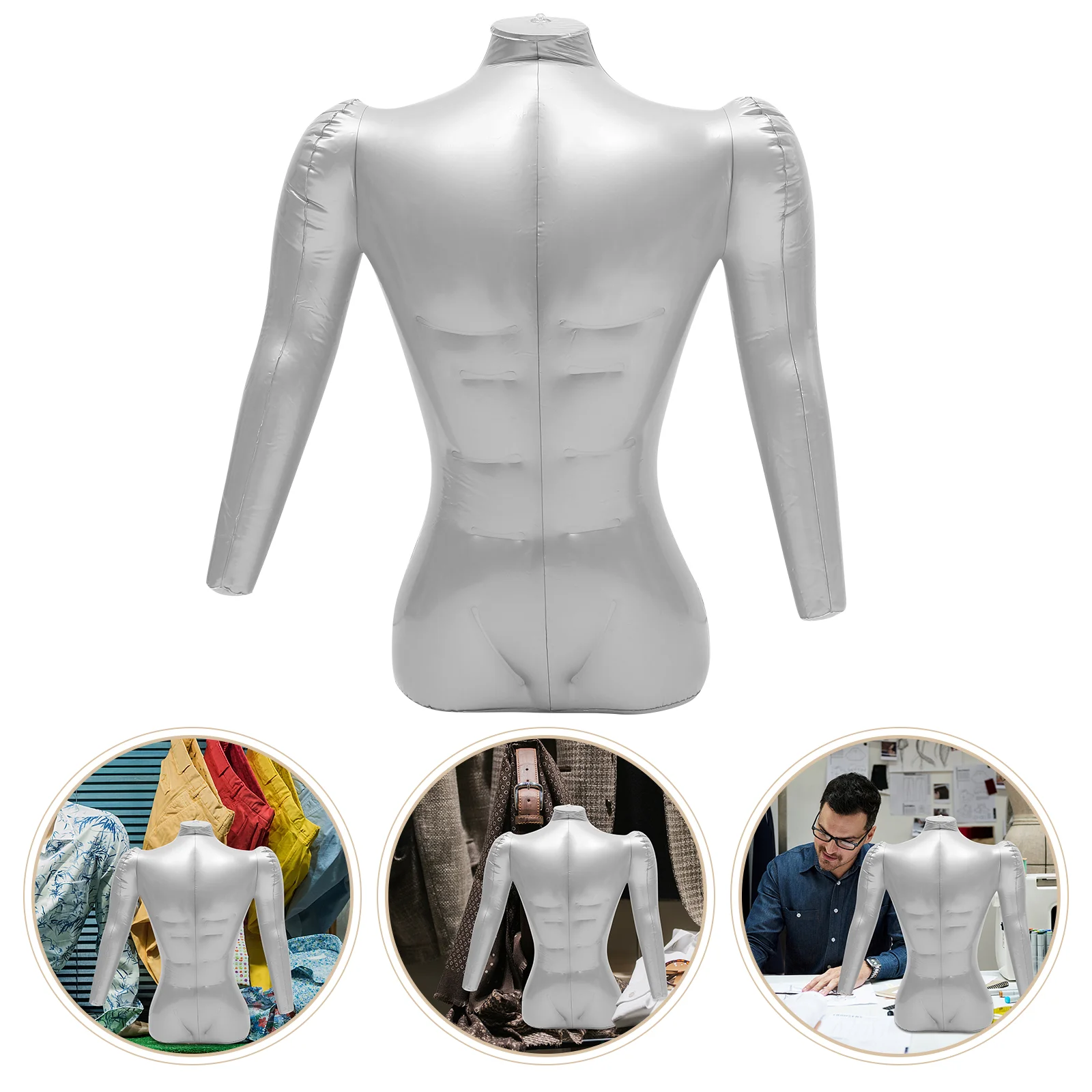 

Shopping Mall Half Body Mannequin Inflatable Clothing Holder Male Dress Form Mannequin Tailor Mannequin Clothing Display Support