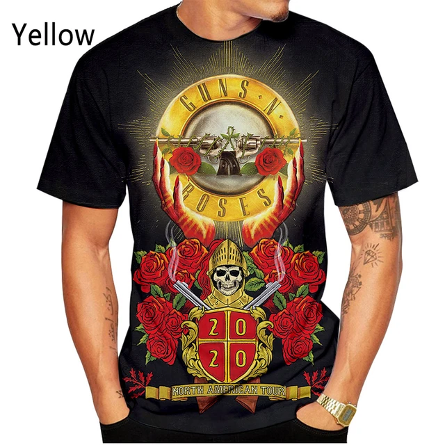 Summer Vintage Men's Women T-shirt Streetshirt Guns N Roses Print Men Streetwear Sleeve