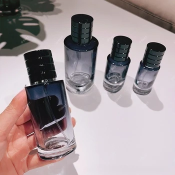 10 Pcs 30ml 100ml Gradient Color Portable Spray Bottle Glass 50ml Refillable Perfume Bottle Travel Cosmetic Container Atomiser 1