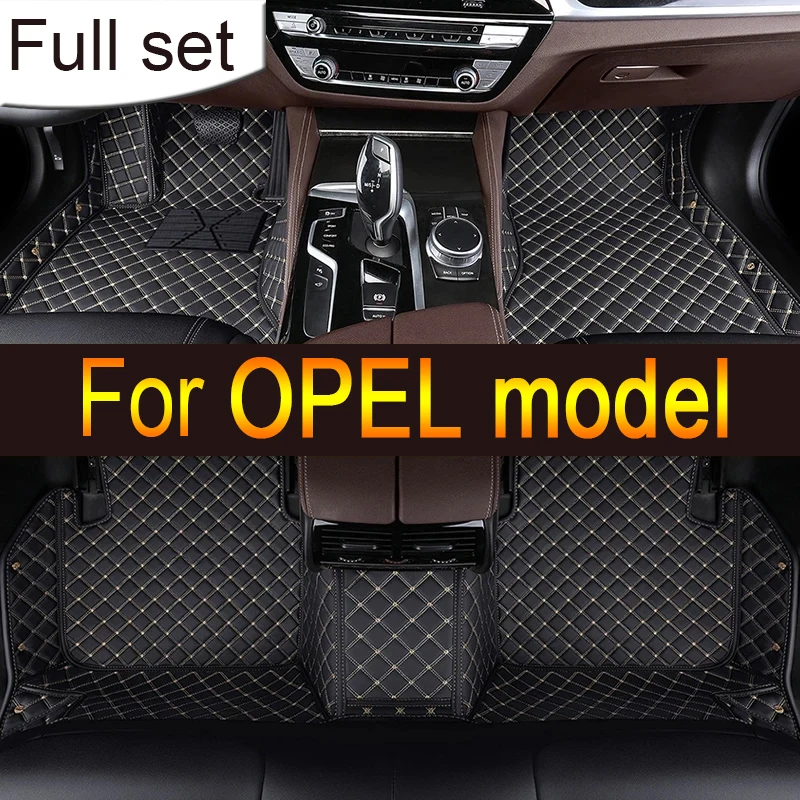 

Leather Car Floor Mats For OPEL Zafira C Insignia Grandland X Corsa F Vectra Corsa E Zafira A Car accessories