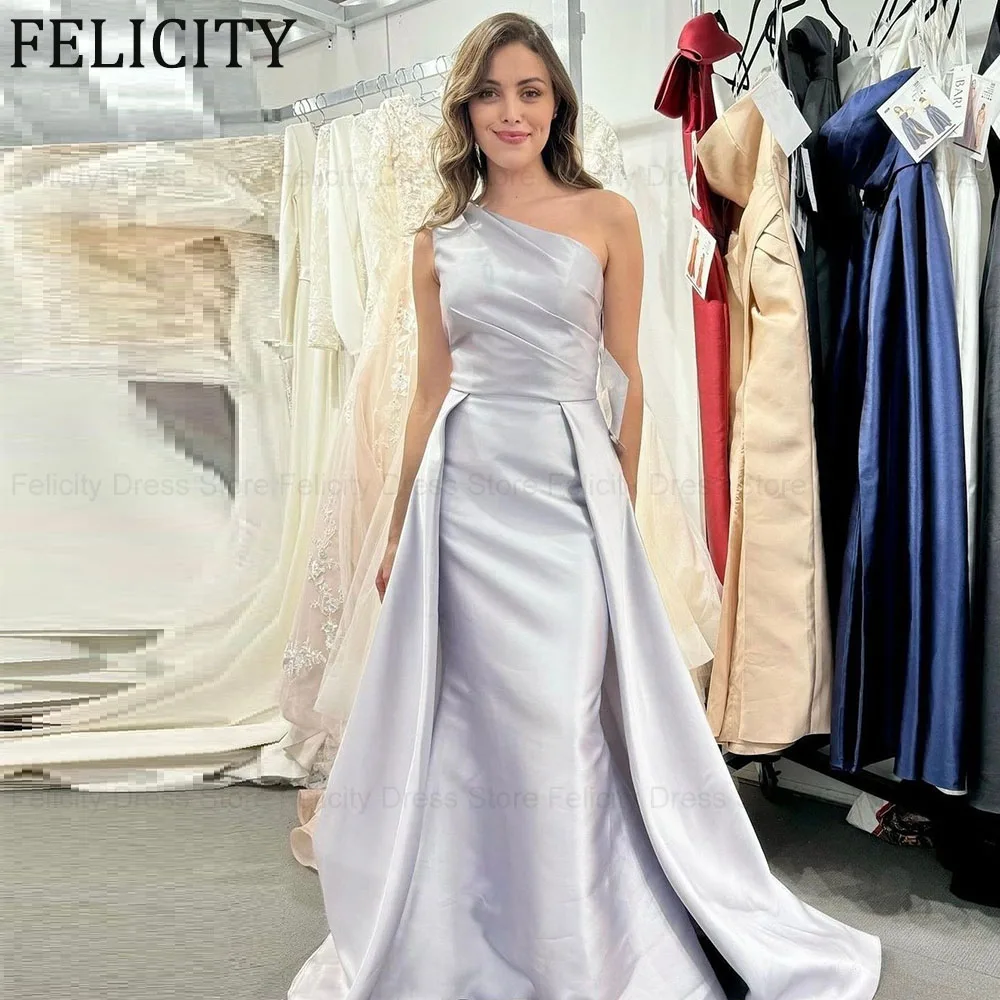 

FELICITY Elegant Mother of the Bride Dresses 2024 A-Line Sleeveless Wedding Guest Dresses One-Shoulder Pleated Bridesmaid Gowns