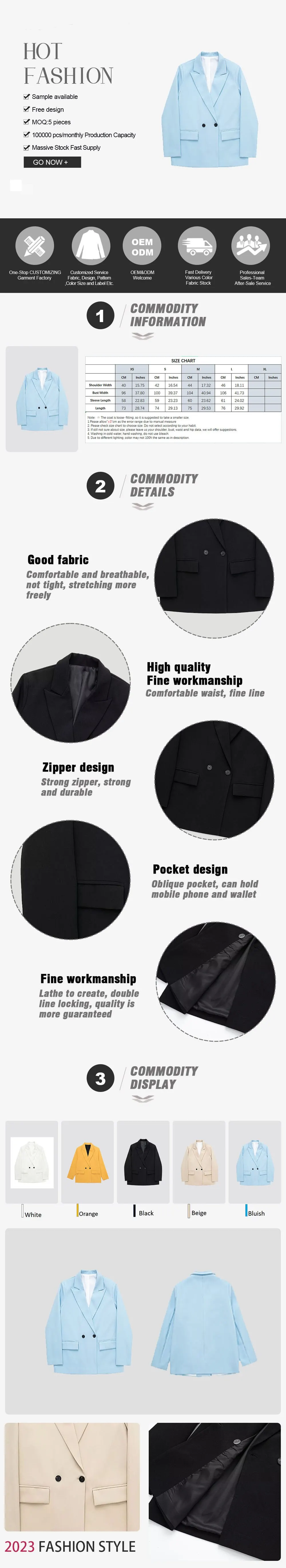 2023 frauen Mode Zweireiher Lose Blazer Mantel Vintage Langarm Klappen Taschen Weibliche_voghion.com