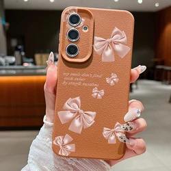Chic Pink Bowknot Phone Case - Elegant Design, Durable Protection - Samsung S25 (A736 Brown)