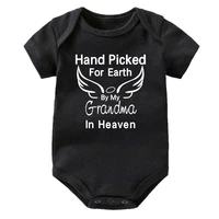 Hand Picked for Earth By My Grandpa/grandma In Heaven Baby Bodysuit Romper Summer Short Sleeve Jumpsuit Ropa 5