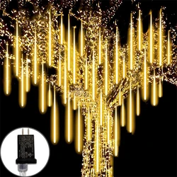8 Tubes Meteor Shower Rain Led String Lights Waterproof Falling Raindrop Fairy Light for Outdoor Garden Christmas Tree Decor