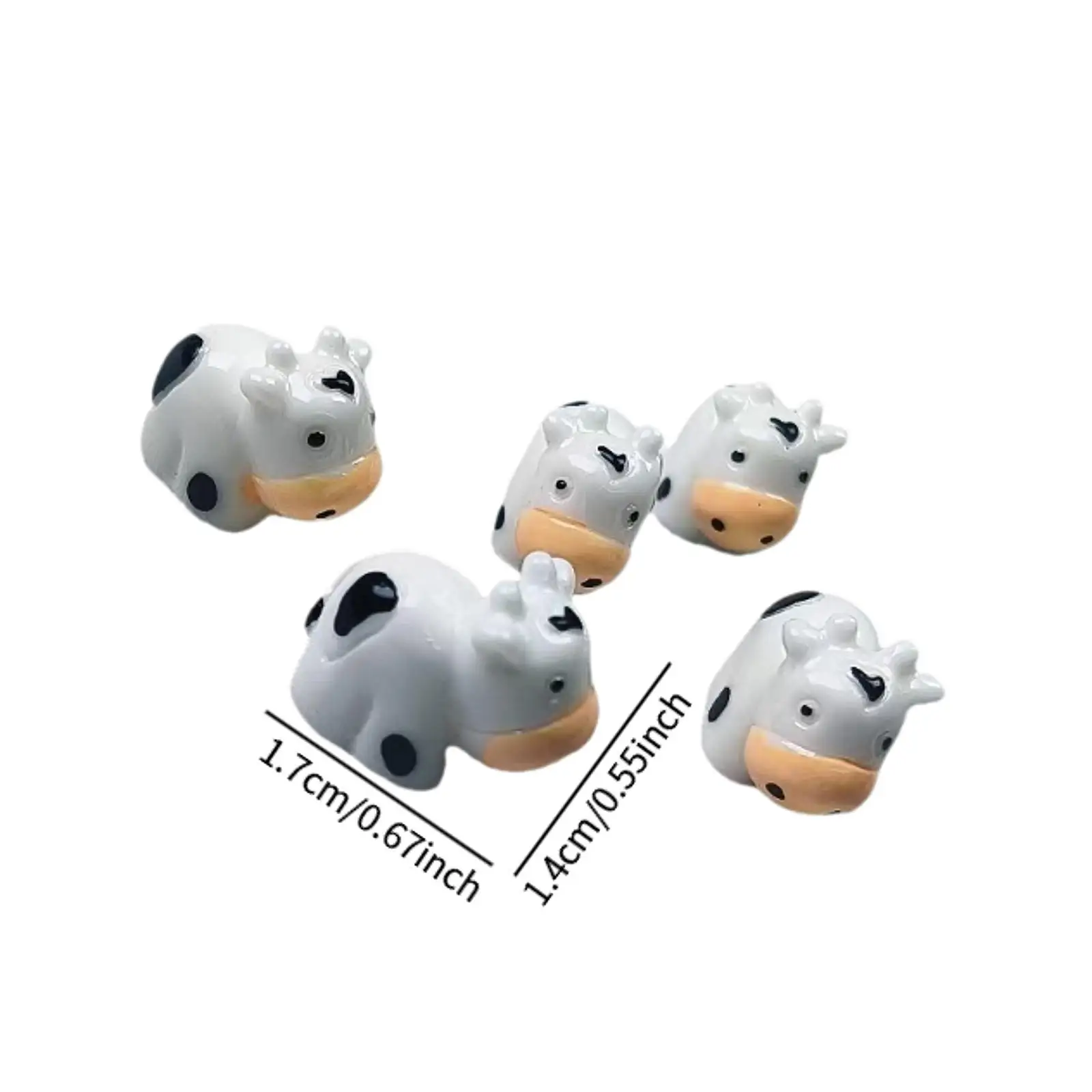 100 Pieces Miniature Cows to Hide Resin Cows Sculpture Animals Statues for Dollhouses Fairy Garden Micro Landscape Party Favors