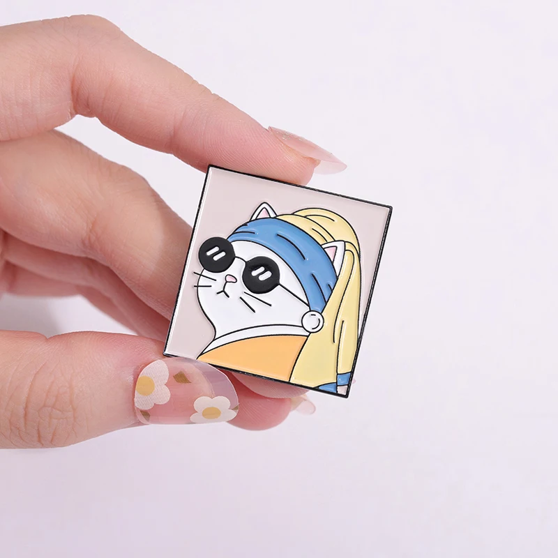 Ich liebe miauen Emaille Pins benutzer definierte Ölgemälde gute Stimmung Broschen Revers Abzeichen Cartoon Tier Spaß Schmuck Geschenk Freunde – Detail 3