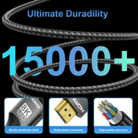 8K@60Hz 4K@120Hz HDMI 2.1 Cable 48Gbps Certified - HDR10 3D eARC VRR for PS5/PC/HDTV/Projector, Ultra High Speed Cord - Image 4