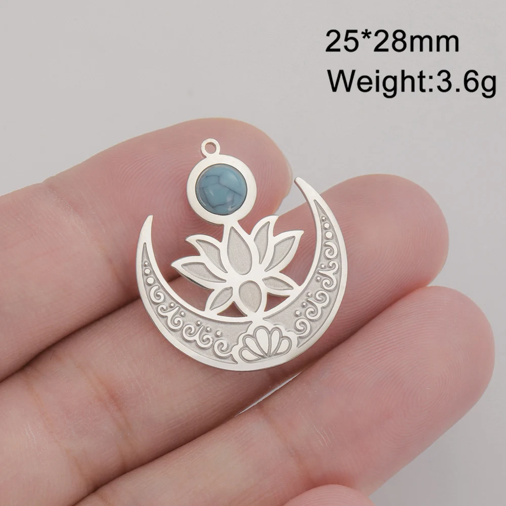 Dawapara Lotusblumen-Anhänger für Schmuckherstellung Yoga Buddhistisches Mandala OM Lotus-Anhänger Zubehör Edelstahl-Schmuck – Detail 11