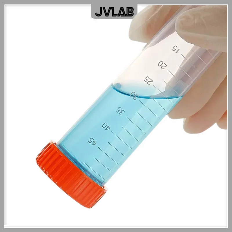 Centrifuge Tube 50 ml Laboratory Sample EP Test Tube Screw Cover Clear Scale Flat / Round / Cone Bottom 6 PK