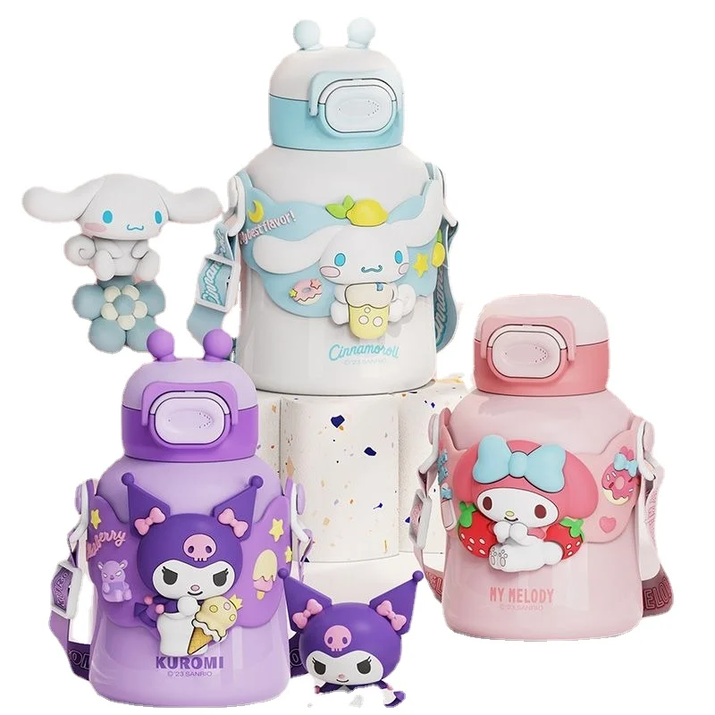 

Sanrio, Hello Kitty Kawaii, изолированная чашка, новинка 2023, портативная трубочка из нержавеющей стали 316, Женский студенческий чайник с изоляцией