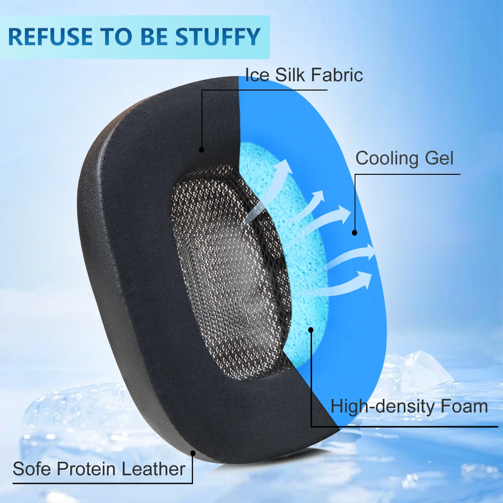Replacement Earpads Ear Cushions Cooling Gel Ear Pads for Apple Airpods Max Headphones