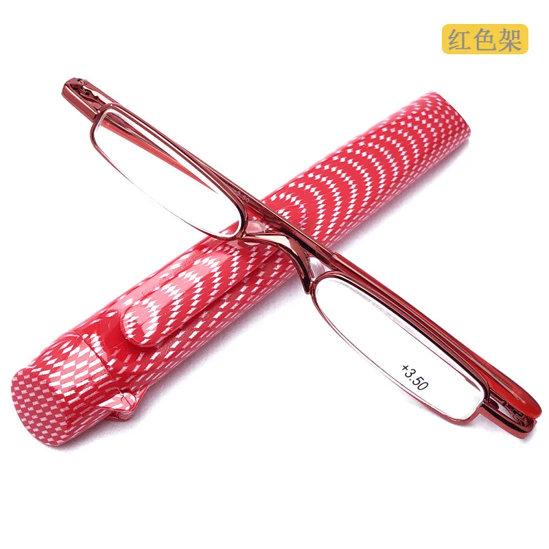 Flip Top Cover Fashion Mini Spring Frame Reading Glasses Resin Lens Portable Pen Reading Glasses for Men and Women Oculos Gafas 6