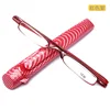 Flip Top Cover Fashion Mini Spring Frame Reading Glasses Resin Lens Portable Pen Reading Glasses for Men and Women Oculos Gafas 6