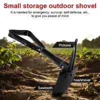 Outdoor 3-in-1 Foldable Shovel Portable Multifunctional Camping Shovel with Bag for Hiking, Off-roading DIY Projects At Home 3