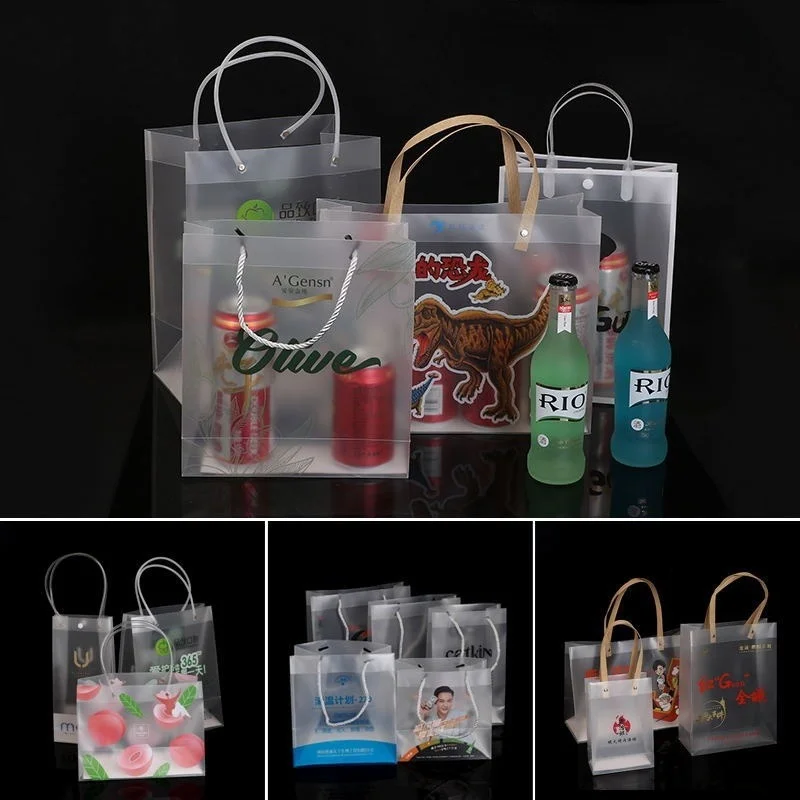 1 Pcs Translucent Plastic Frosted PP Bags with Handles Gift Wrapping Flower  Gift Packaging Bag High-quality Tote Decor Supplies - AliExpress