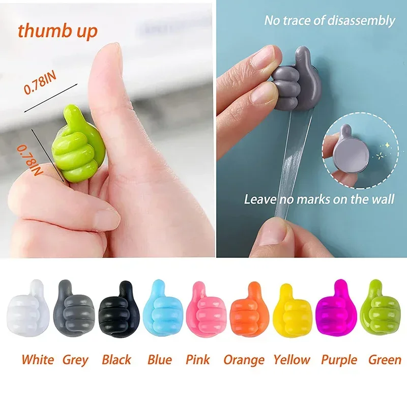 10 pezzi gancio da parete per cavo Ganci Adesivi Silicone Gancio A Parete Bagno Clip per