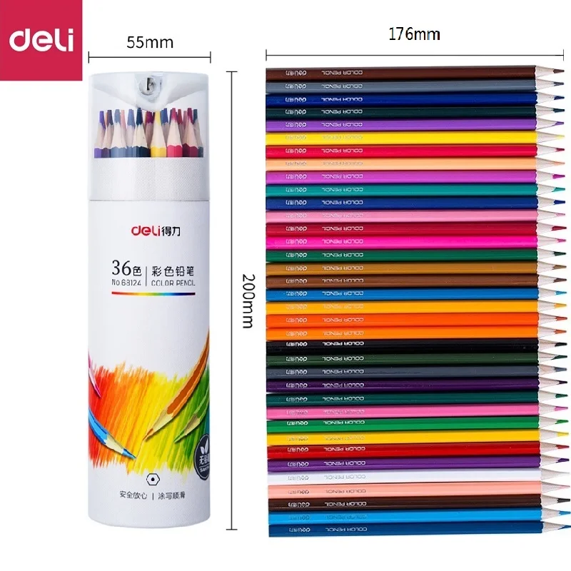 Deli Professional Colored Pencils Set - Art & School Supplies for Vibrant Sketching and Drawing