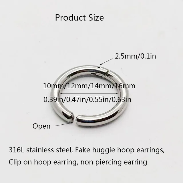 Cerchini Huggie In Acciaio Chirurgico - Anelli Segmentati Per Orecchini Con Cerniera - Foto 11