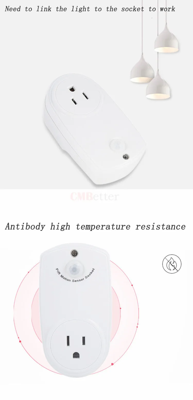 PIR Motion Sensor Lamp Base Holder Infrared Human Body Induction EU US plug Socket Ceiling LED Light Sensor Switch Accessories