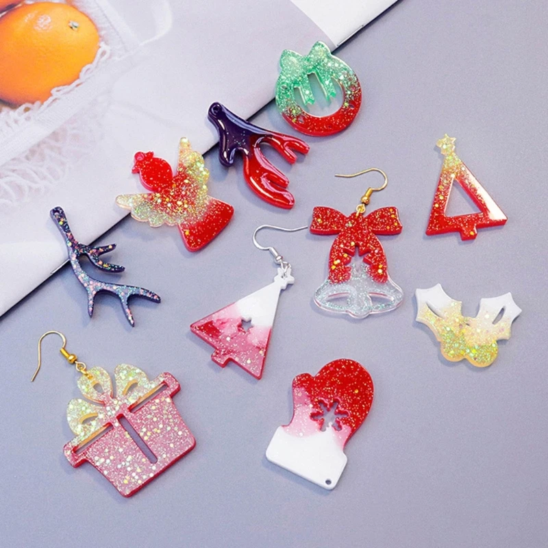 Christmas Elk Shaped Silicone Mold DIY Epoxy Resin Mold Deer Elk Mold Christmas Tree Pendant Decoration Snowflake Elk Mould