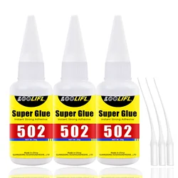All - Purpose Fast - Drying Clear Adhesive - 20g, Ideal for Metal, Plastic, Wood, Ceramic, Glass & DIY Repairs (3pcs - 502Y - 20g)
