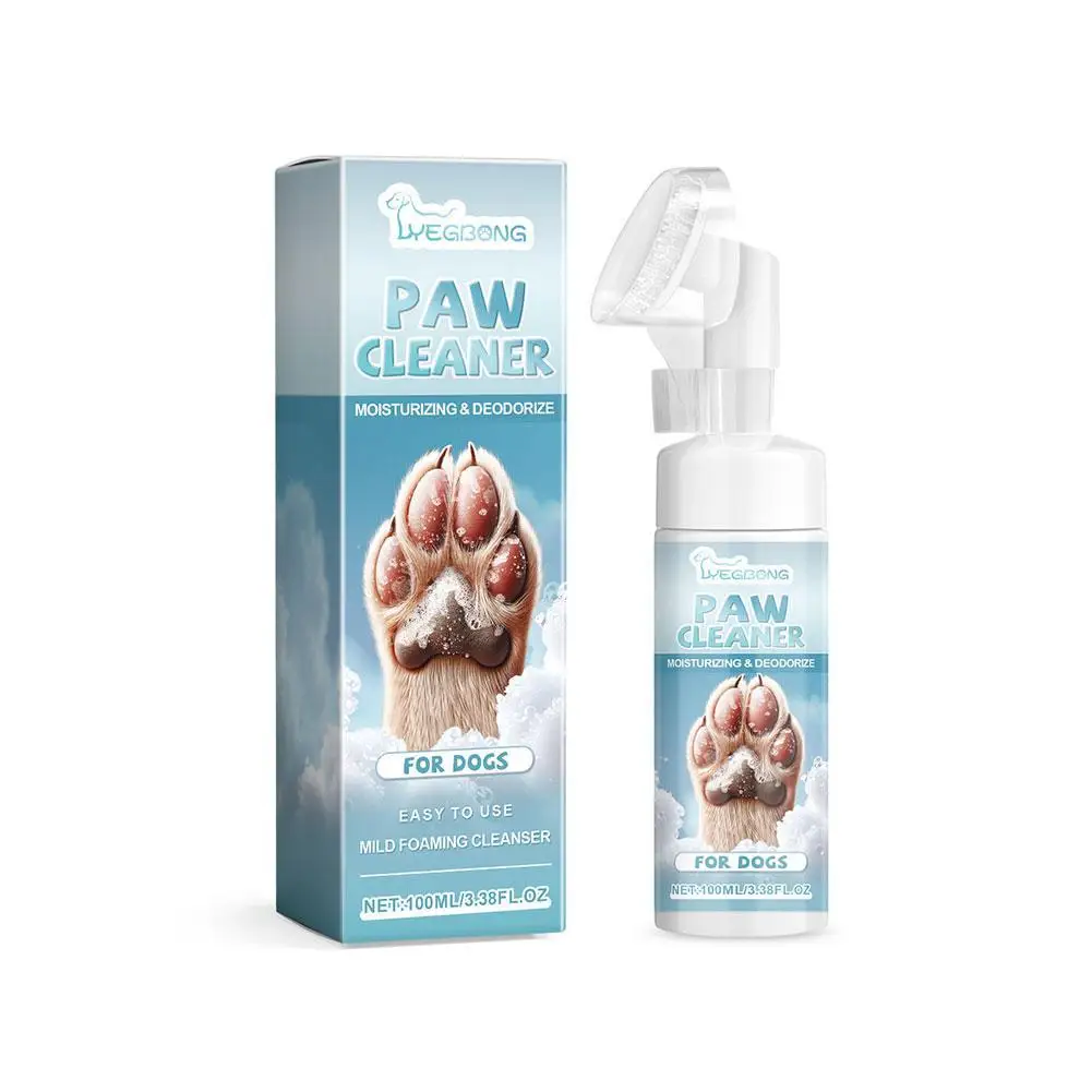 100ml Pets Foot Cleansing Foam No Rinse Foot Washing Waterless No Scrubbing Cleaning Dogs Rinse-Free Paws Cleaner