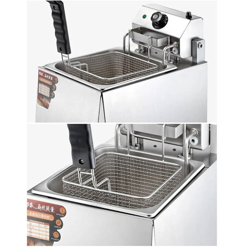 Automatic Lift-up Fryer Capacity 8L Electric Power 2.8KW Commerical Efficient Fryer Timer 30 min