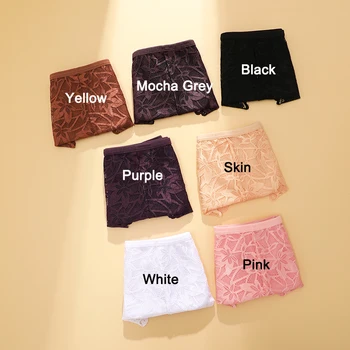 FINETOO 3Pcs Sexy Style Transparent Lace Underwear Women's Straps Panties Seamless Perspective Briefs Low Waisted Triangle Pants 3