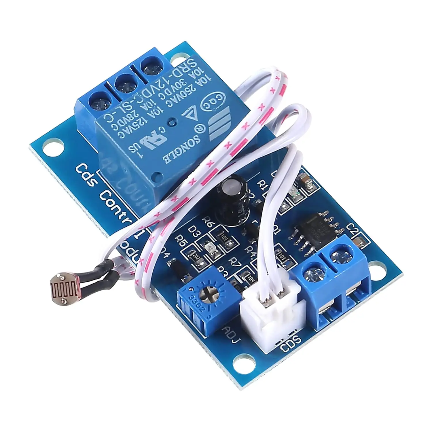 XH-M131 Light Automatic Control Module 5V 12V Light Control Relay Light Switch Photosensitive Resistor Module with Cable 1