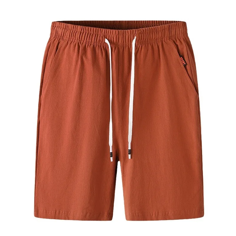 Casual Men Solid Linen Shorts