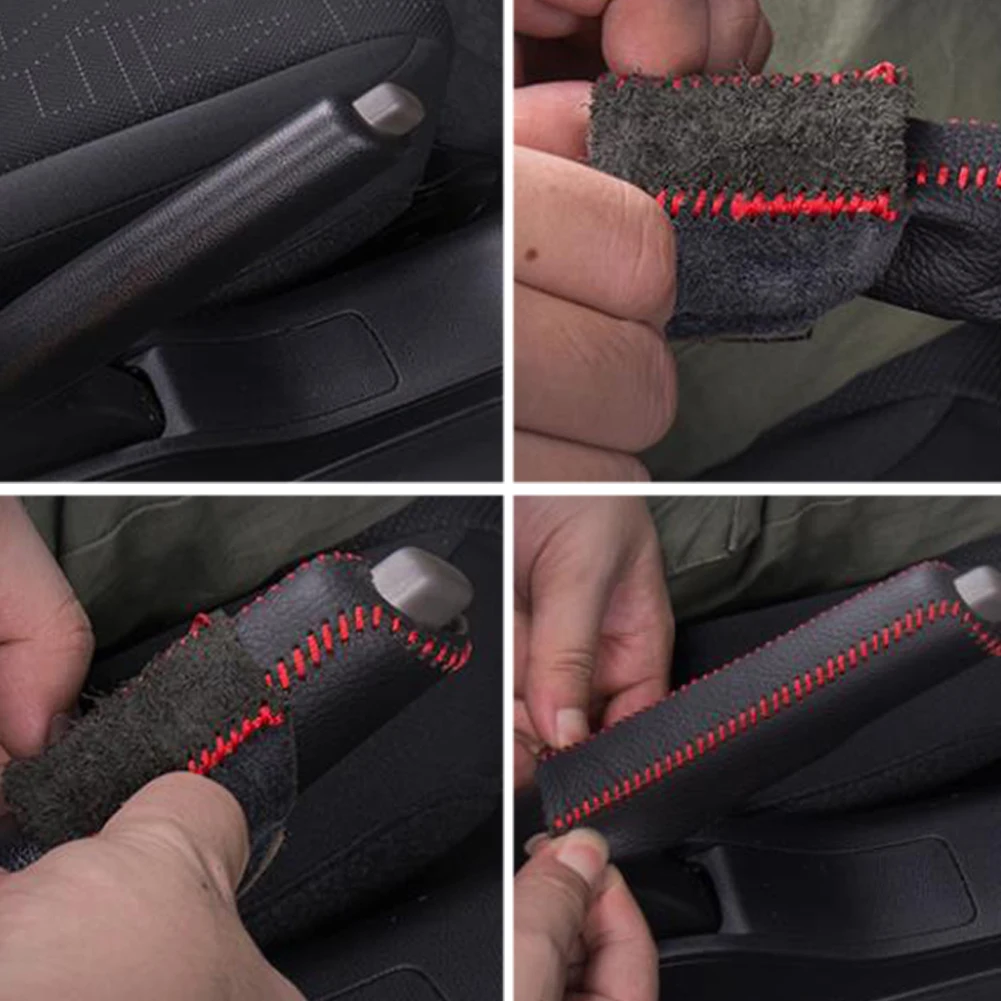 Leather Gears Handbrake Cover hand brake cover For Volkswagen VW Passat B7 B8 Bora POLO GOLF 6 7 Jetta MK6 RS Honda