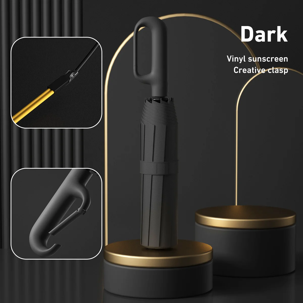 Ring Buckle Design 20 Rib Fully Automatic Folding Umbrella For Men Women Sunshade Double Umbrella