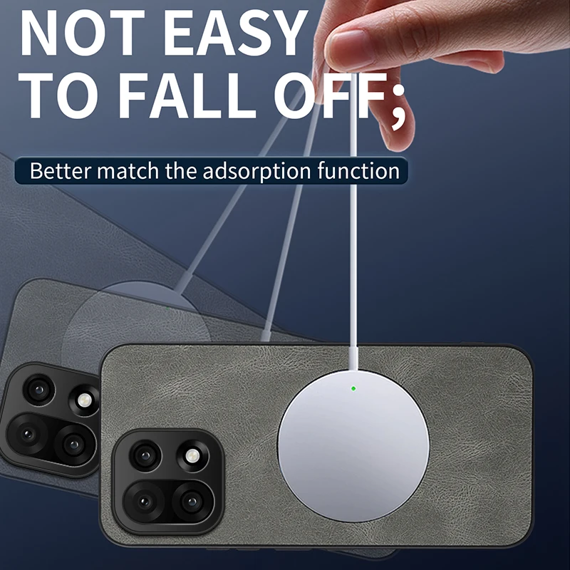 Luxury Leather Skin Magnetic Magsafe Protective Phone Case