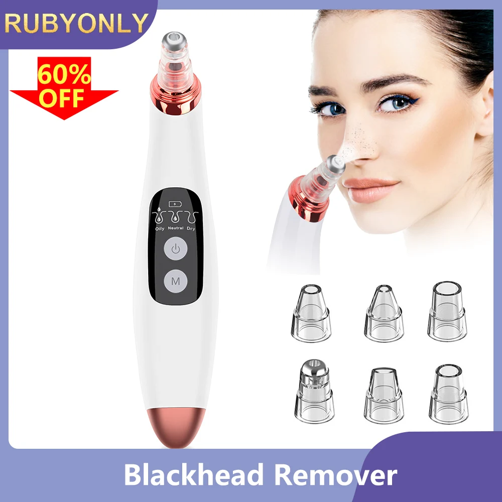 

Big Sale Blackhead Remover Face Deep Cleaner Pore Acne Removal Nose Pimple Vacuum Suction Facial Black Dot Cleaner Device