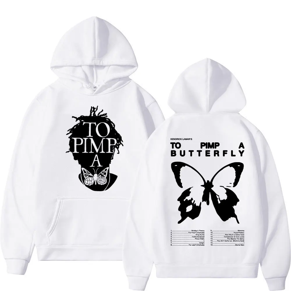 

Rapper Kendrick Lamar To Pimp A Butterfly Tracklist Print Hoodie Harajuku Hip Hop Trend Sweatshirt Unisex Fashion Vintage Hoody