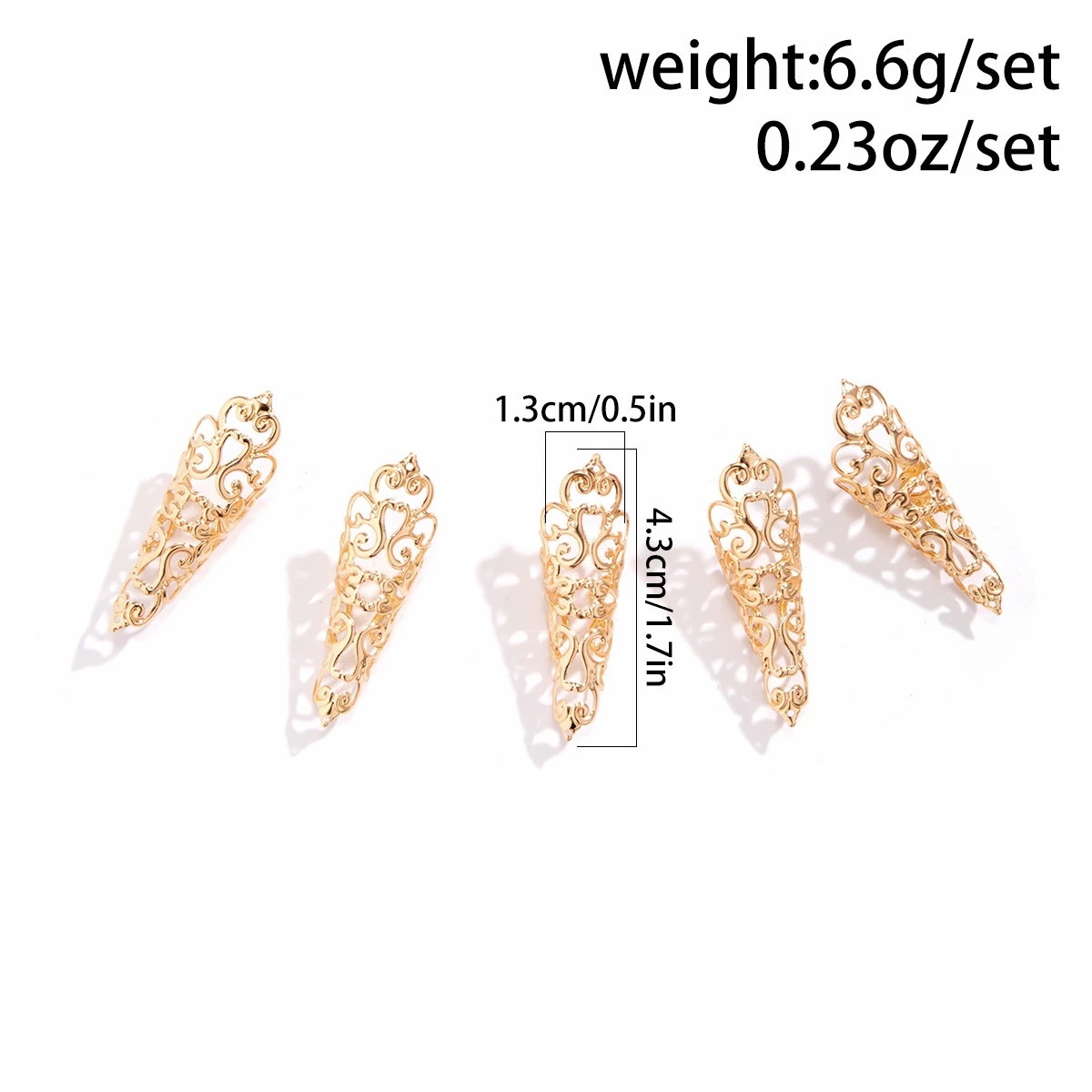 Bagues à Ongles Ouvertes Réglables pour Danseuse de Ventre, Bijoux Cosplay, Style Punk ChimVintage, Dubaï, Gitan Unique, 4 Pièces