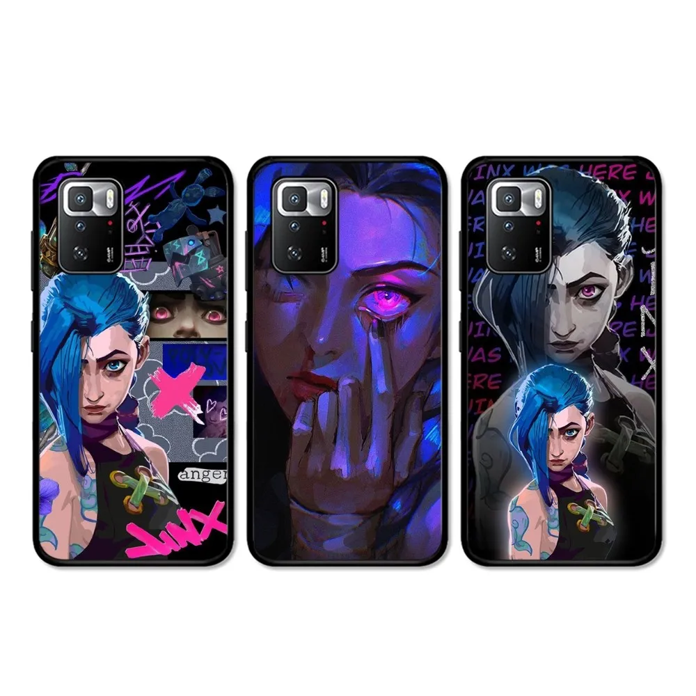 A-Arcane J-Jinx Anime Phone Case For Redmi 5 6 7 8 9 10 plus pro 6 7 8 9 A GO K20 K30 K40 pro plus F3 Fundas