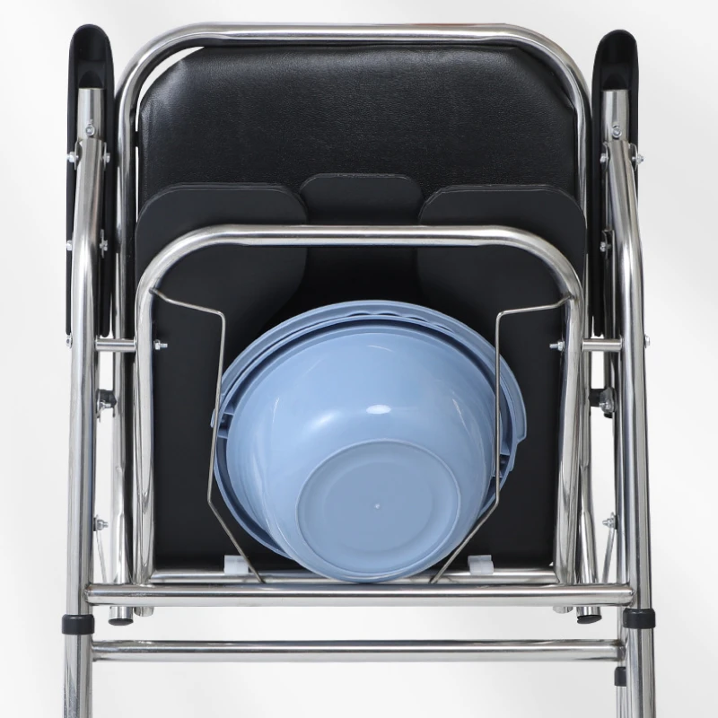 Stainless Steel Toilet Seat Chair Reinforced Adjustable Toilet Stool Elderly and Disabled Mobile Foldable Sturdy Seat