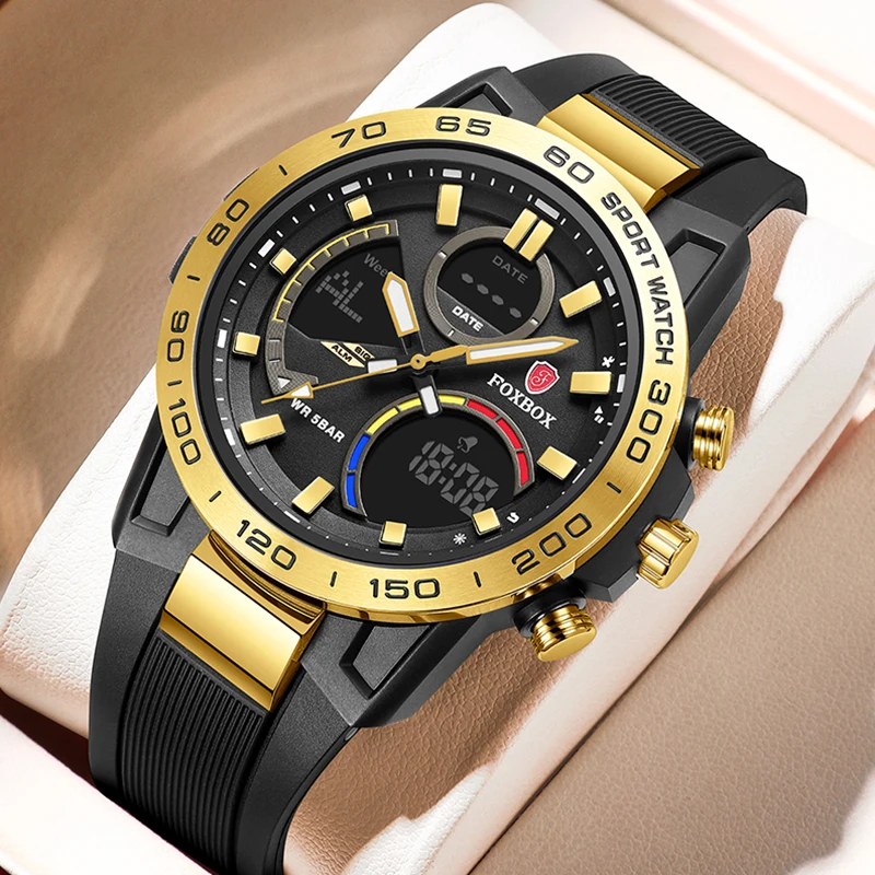 

LIGE Fashion Dual Display Watch For Men Top Brand Luxury Military Quartz Men Watch Sports Waterproof Chronograph Reloj Hombre