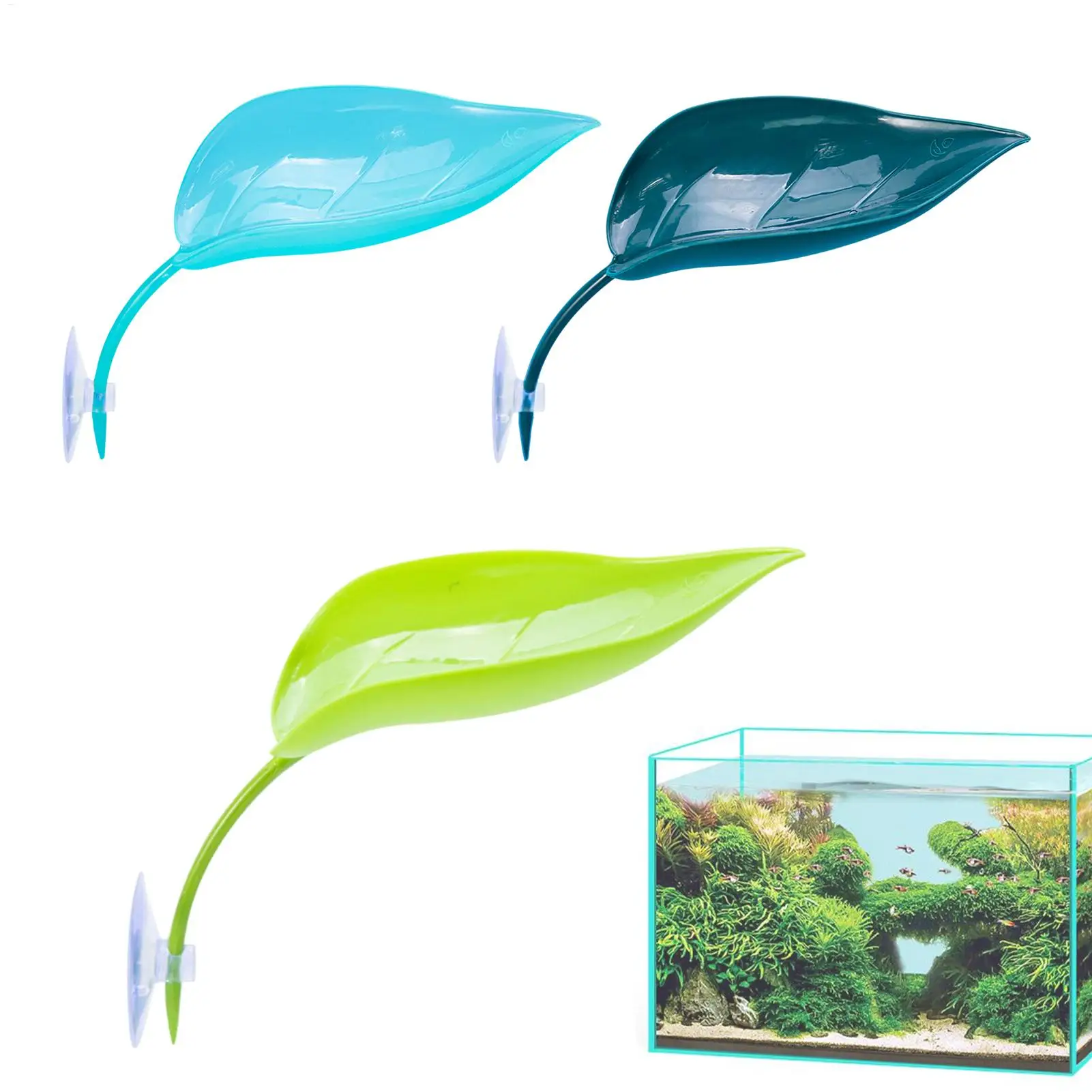 3Pcs Turtle Basking Leaf Shape Bearded Basking Platforms With Suction Cups Tree Frog Tank Accessories Tank Decoration